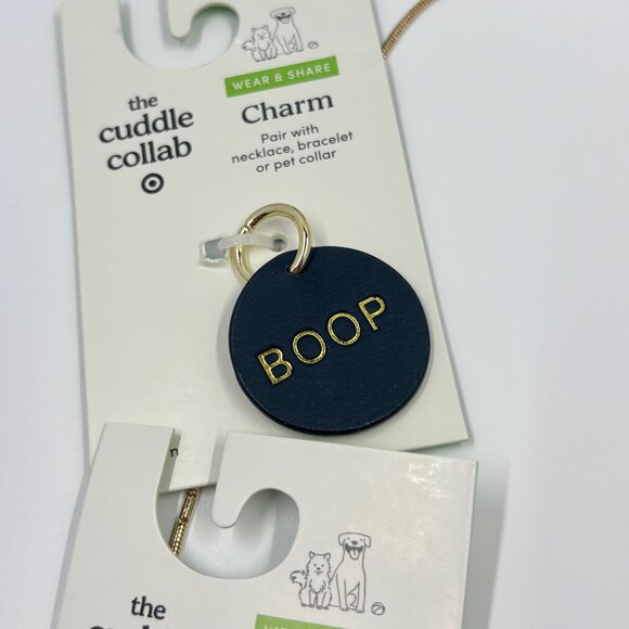 NWT Cuddle Collab Target Dog Collar Charms Matching Necklace Set Smol Boop Gold - Picture 9 of 10